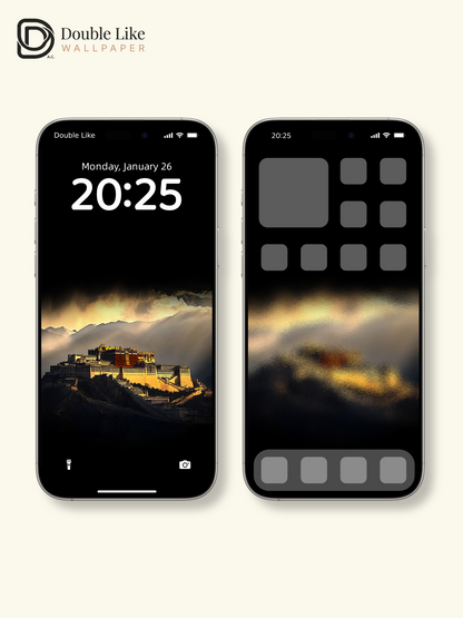 Main Title: Potala Palace Golden Light Aesthetic Wallpaper Pack [#ZJYX0309]