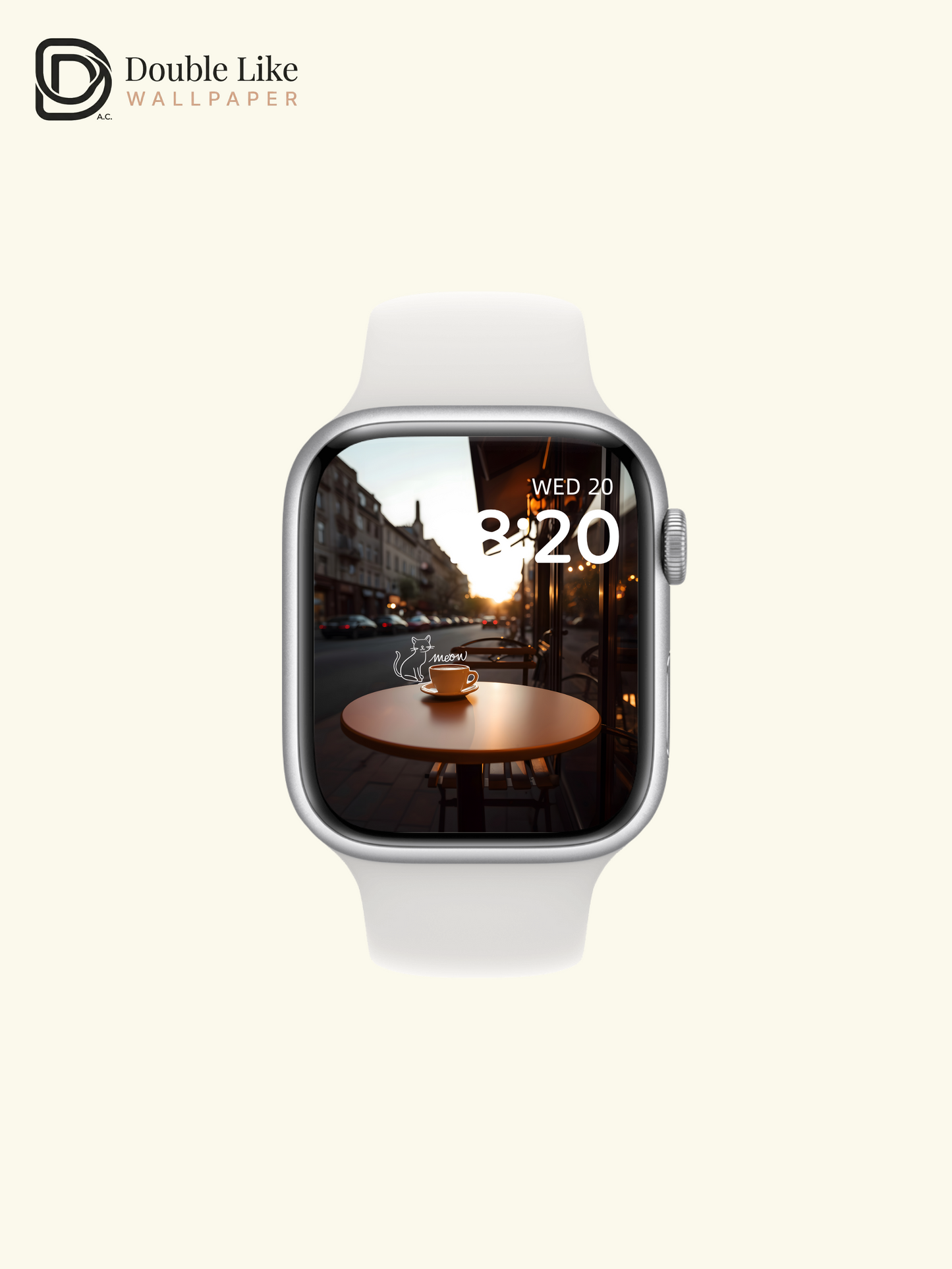 Cozy Cafe Street Golden Hour Aesthetic Wallpaper [#ZJYX0730]