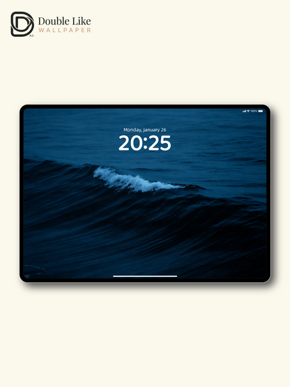 Deep Blue Ocean Wave Cinematic Aesthetic Minimalist Wallpaper Pack [#ZMY482]