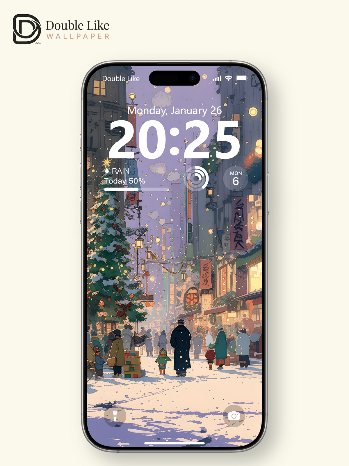 Cozy Christmas Snowy Town Anime Inspired Aesthetic Wallpaper Pack [#WGF065]