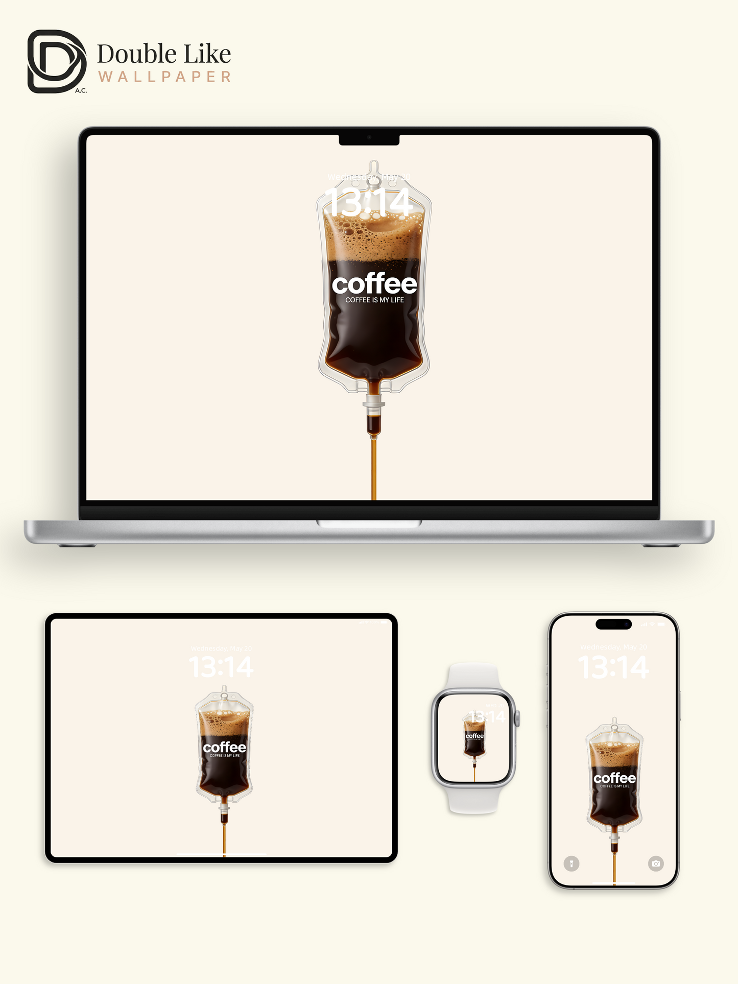Coffee IV Bag Fun Art Happy Full Wallpaper Set [#ZMY472]