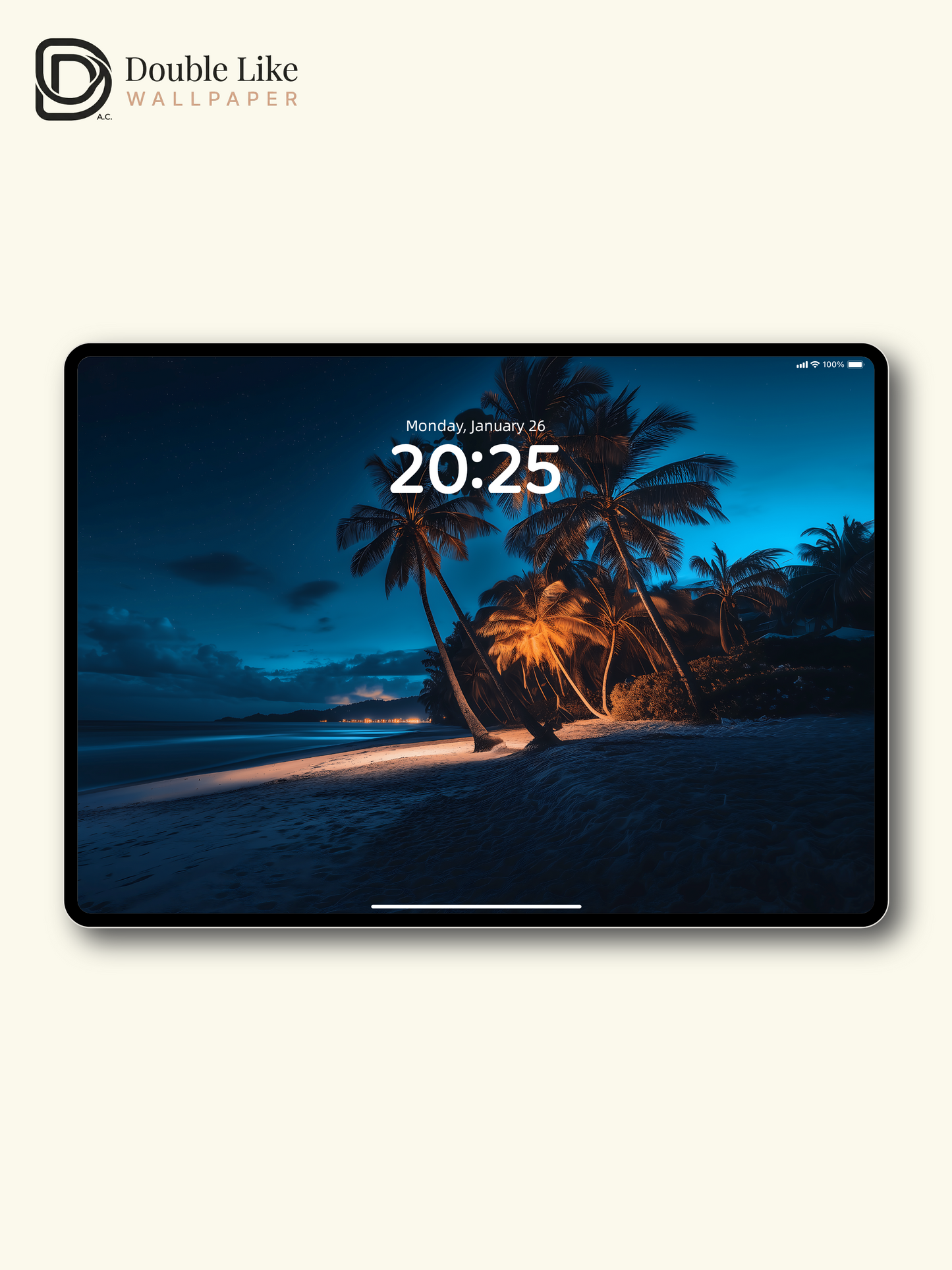 Romantic Night Beach Palm Trees Aesthetic Wallpaper Pack [#ZJY633]