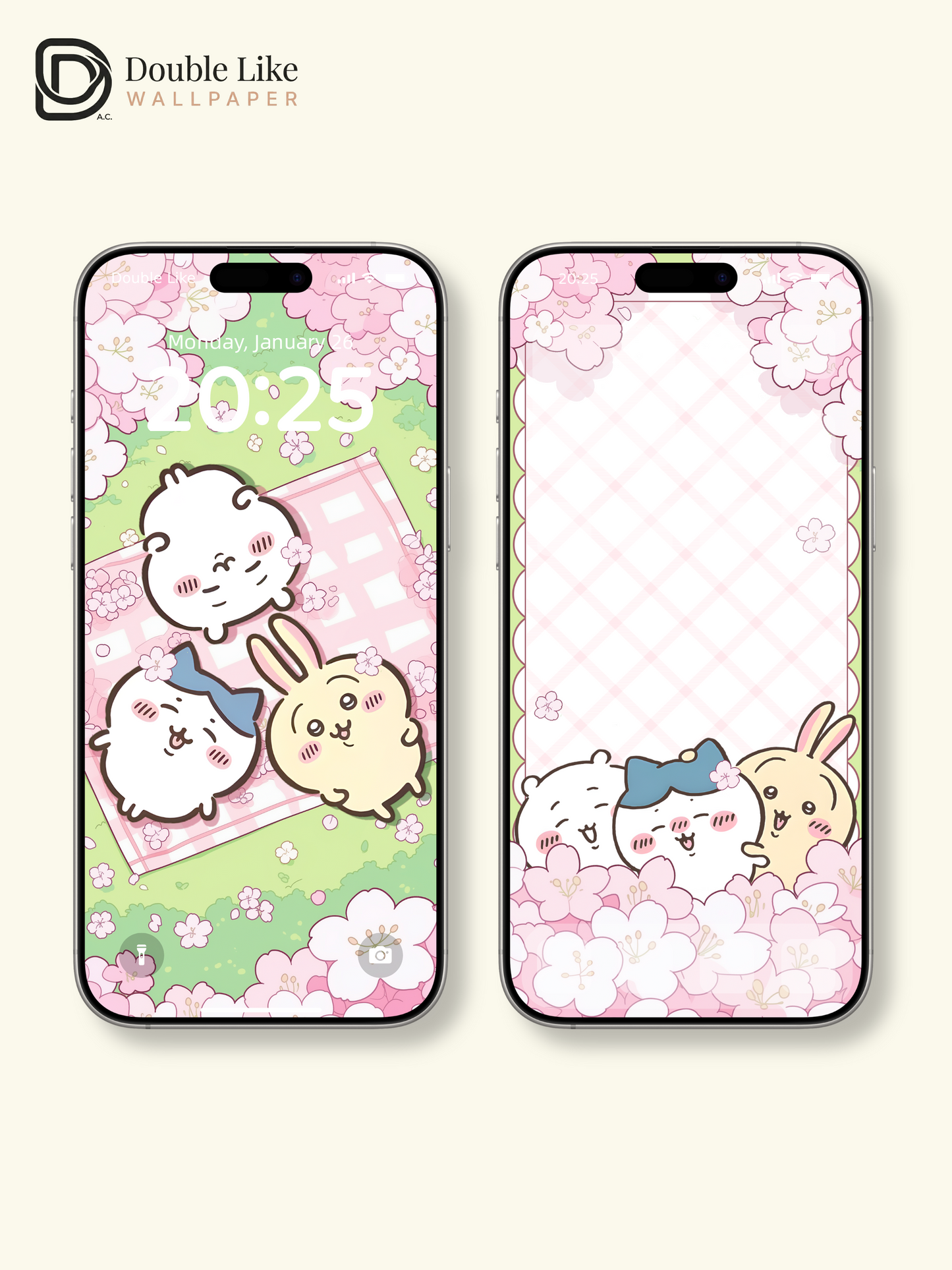 Cherry Blossom Picnic – Kawaii Spring Healing Wallpaper Set [#CKW380]
