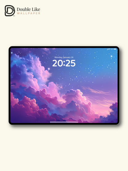 Dreamy Pastel Starry Sky and Clouds Aesthetic Anime Wallpaper Pack [#LFHL1053]
