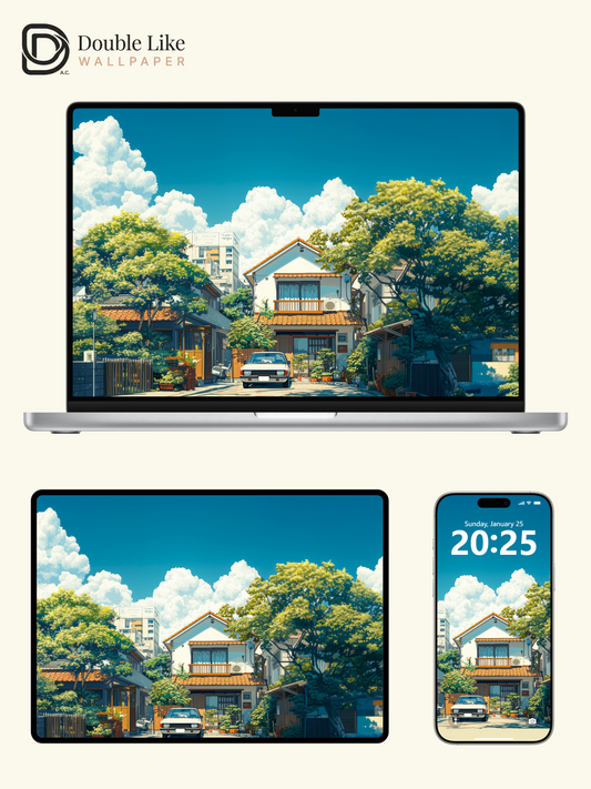 Summer Japanese Suburban Neighborhood Anime Aesthetic Wallpaper Pack [#WGF111]