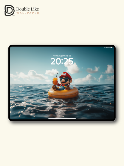 Mario Summer Vacation Floating Ocean Aesthetic Wallpaper Pack [#ZJY437]