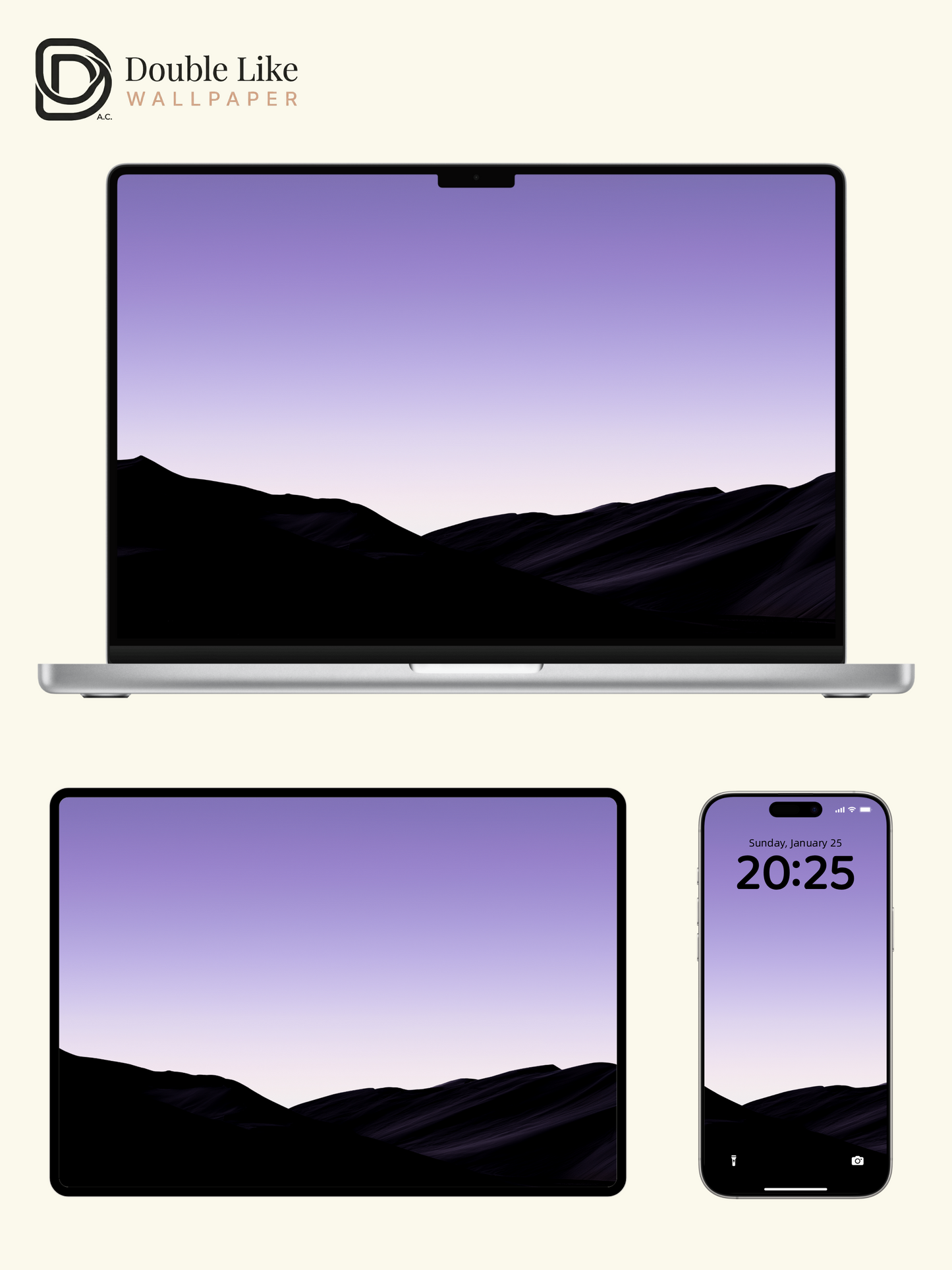 Purple Dusk Dune Minimal Dreamy Landscape Wallpaper Pack [#LFHL30501]
