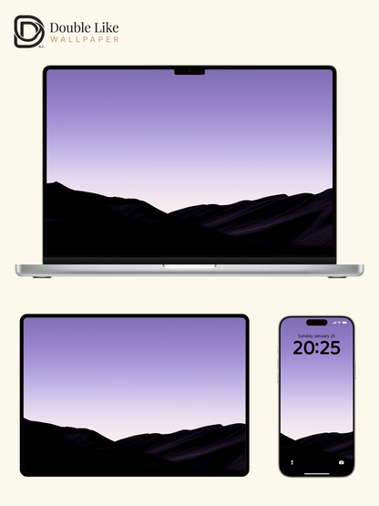 Purple Dusk Dune Minimal Dreamy Landscape Wallpaper Pack [#LFHL30501]