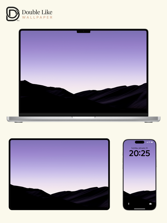 Purple Dusk Dune Minimal Dreamy Landscape Wallpaper Pack [#LFHL30501]