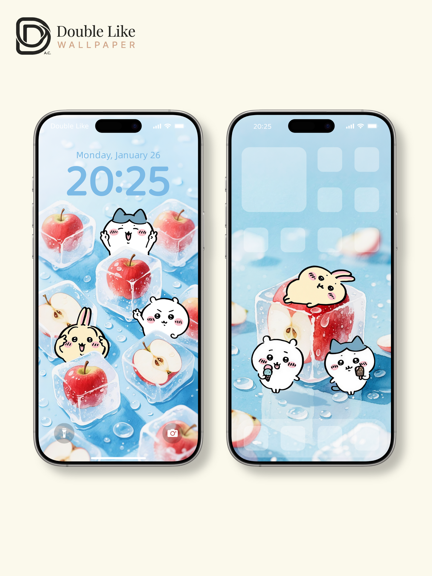 Icy Apple Summer – Kawaii Cool Down Wallpaper Set [#CKW455]