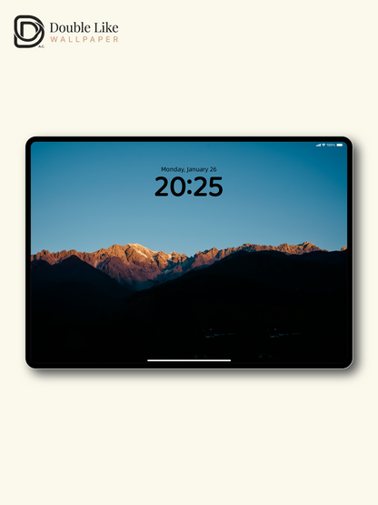 Golden Hour Snow Mountain Crest Blue Sky Aesthetic Wallpaper Pack [#ZMY130]