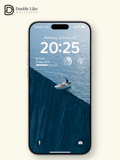 Surreal Ocean Edge & White Boat Wallpaper Pack [#JJ1399]