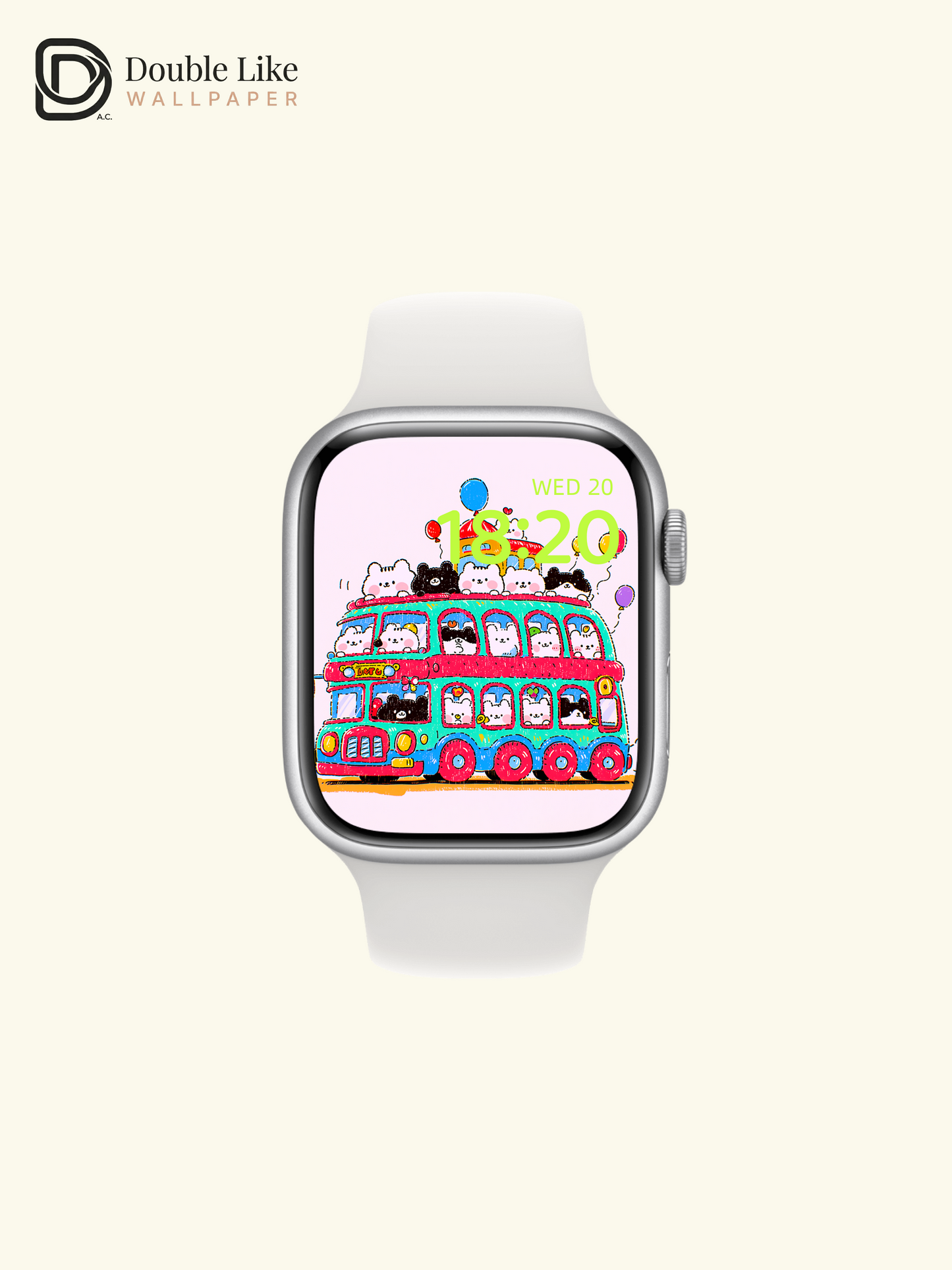 Cute Kawaii Animals Double Decker Party Bus Aesthetic Wallpaper Pack [#HW1502]