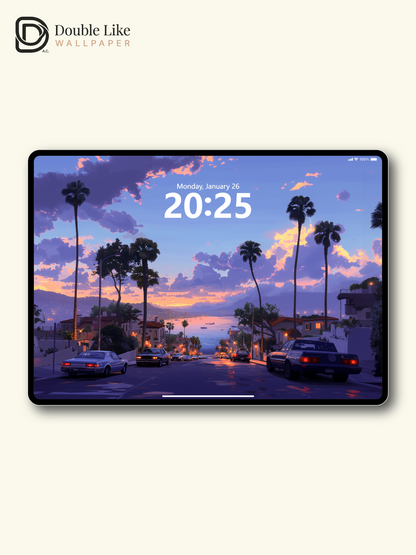 Retro Sunset Coastal Street Anime Aesthetic Wallpaper Pack [#WGF110]