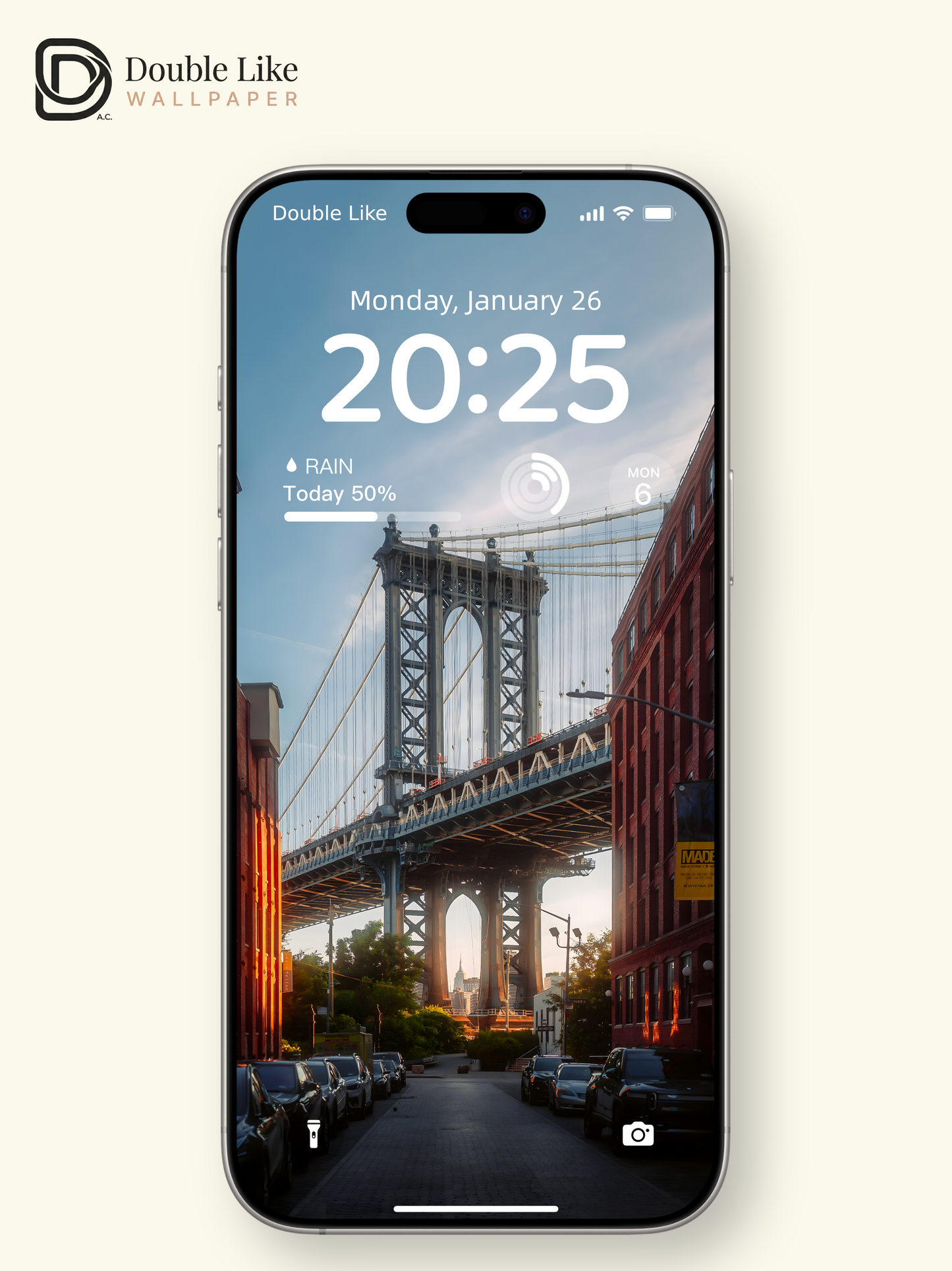 Manhattan Bridge NYC Retro City Vibe Full Wallpaper Set [#ZMY442]