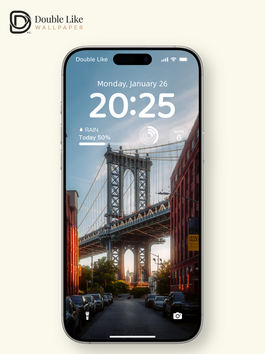 Manhattan Bridge NYC Retro City Vibe Full Wallpaper Set [#ZMY442]