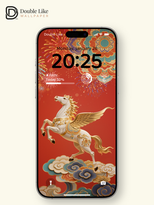 Chinese New Year Winged Pegasus Festive Wallpaper Full Pack [#LFHL303T1]