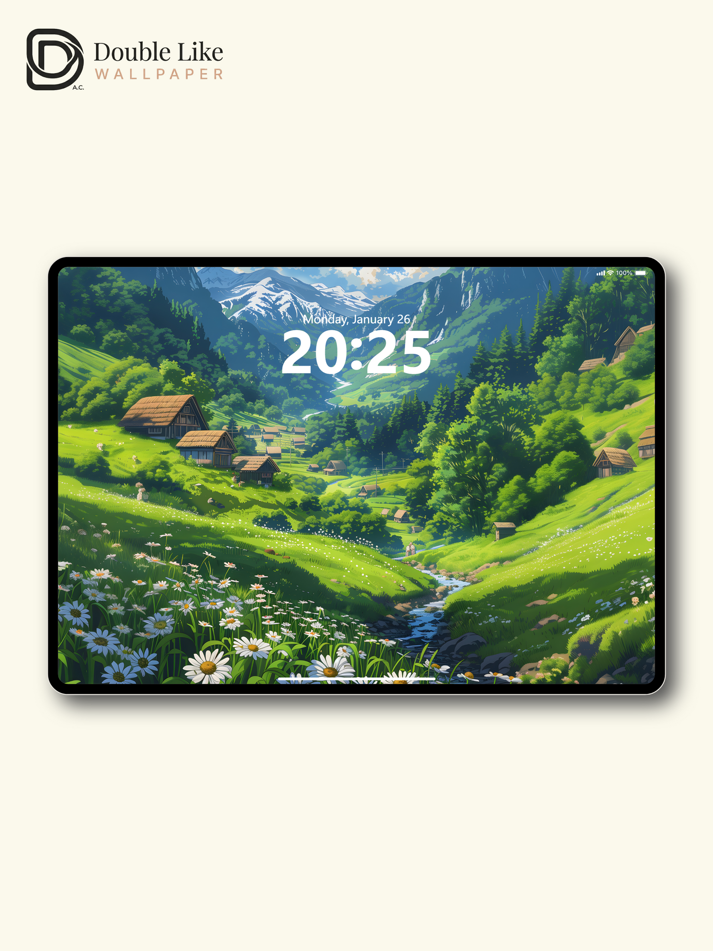 Alpine Village Daisy Valley Anime Inspired Healing Wallpaper Pack [#WGF045]