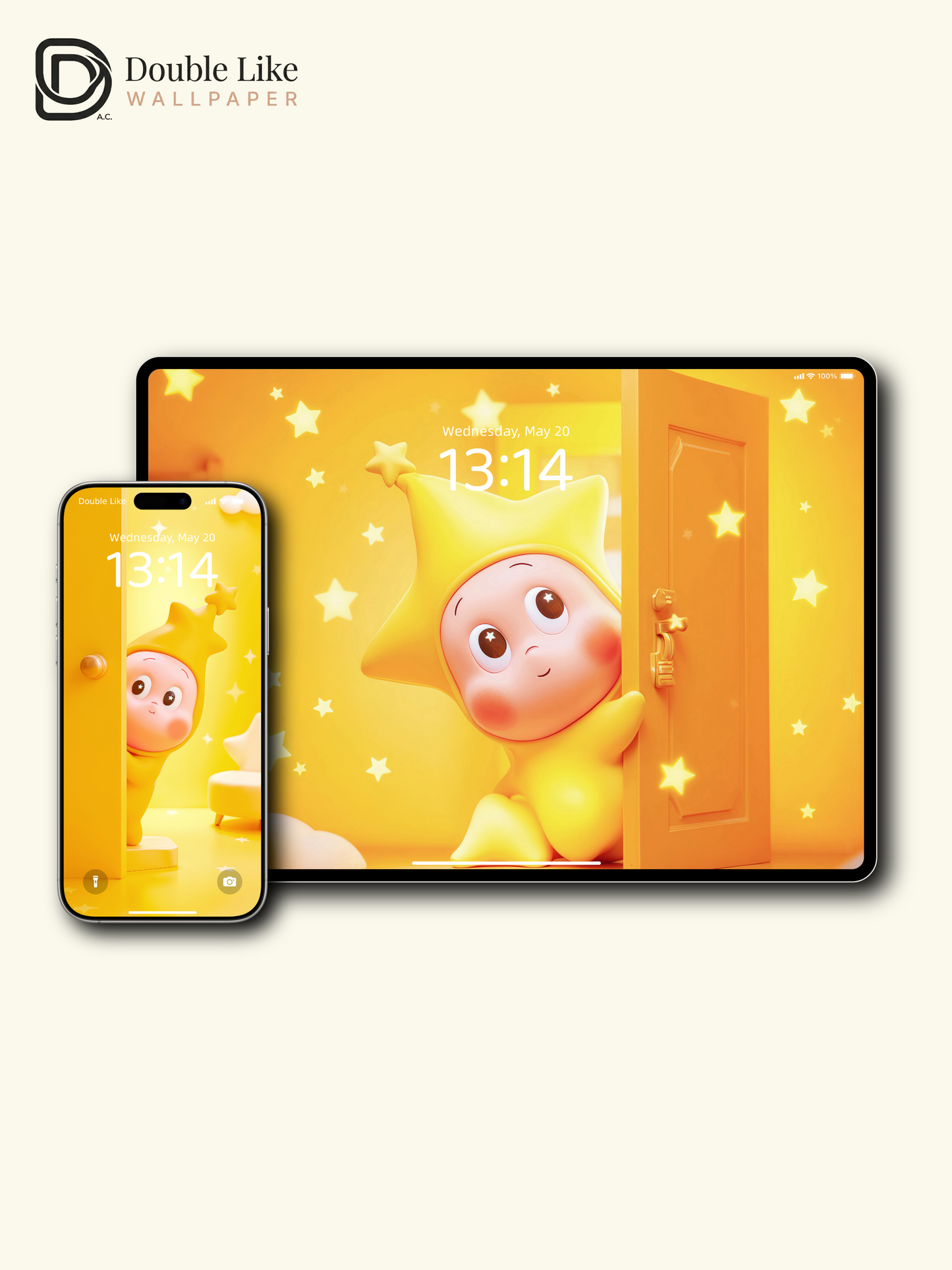 Starlight Buddy · A Little Star Hug ✨ | Healing Wallpaper Pack [#JJ125]