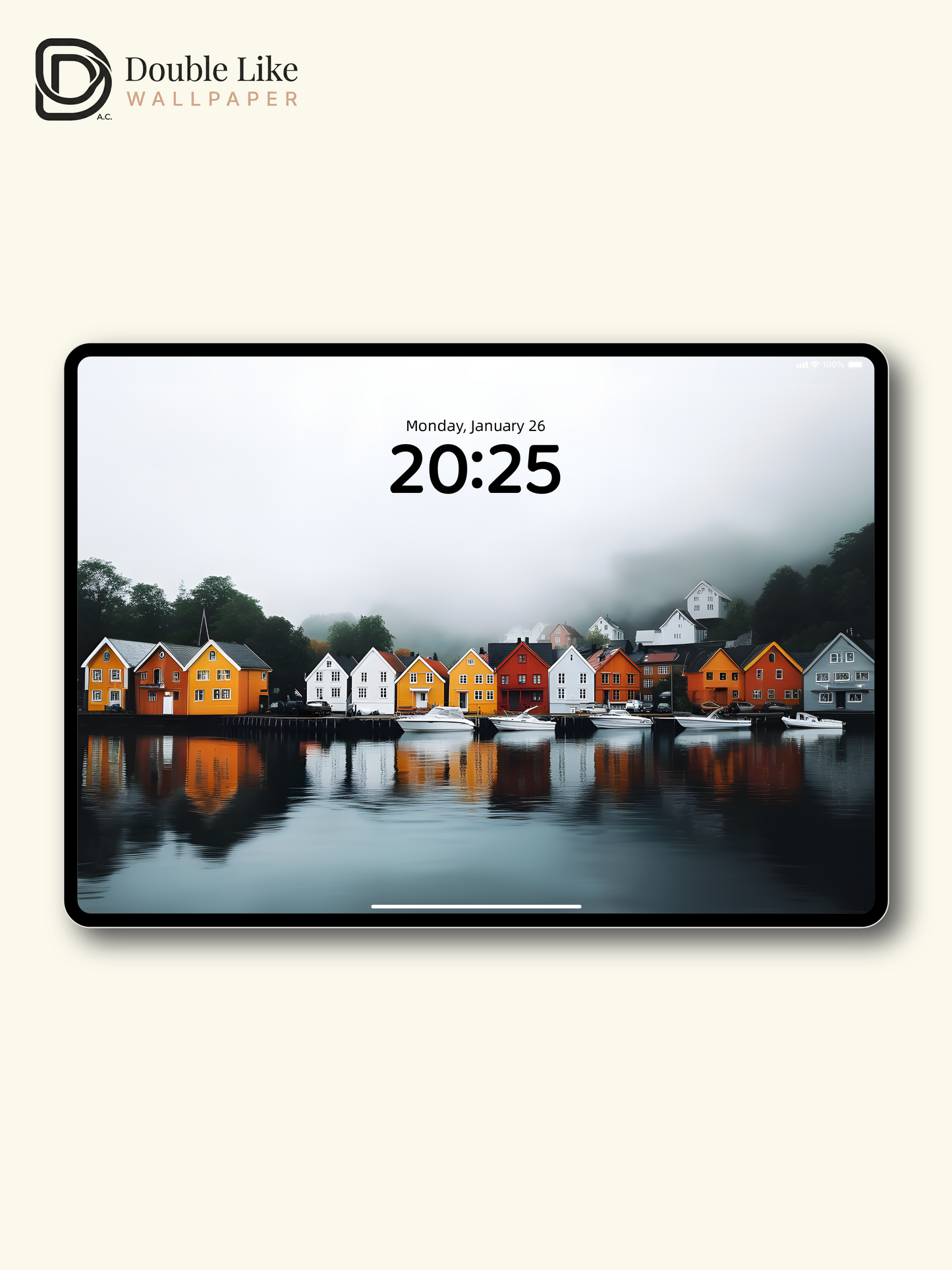 Nordic Nordic Fjord Colorful Village Misty Lake Aesthetic Wallpaper Pack [#ZMY079]