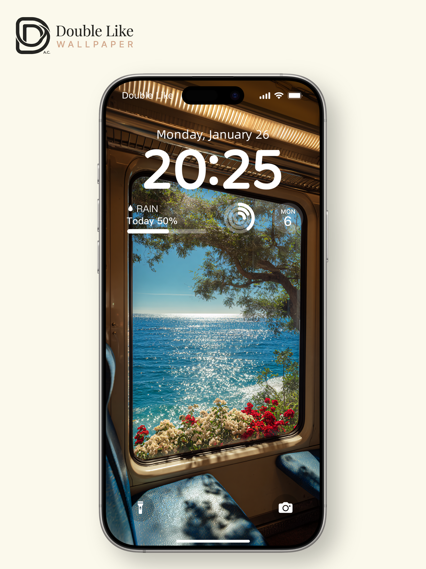 Scenic Train Window Ocean Mountain Nature Landscape Wallpaper Pack [#JJ1322]