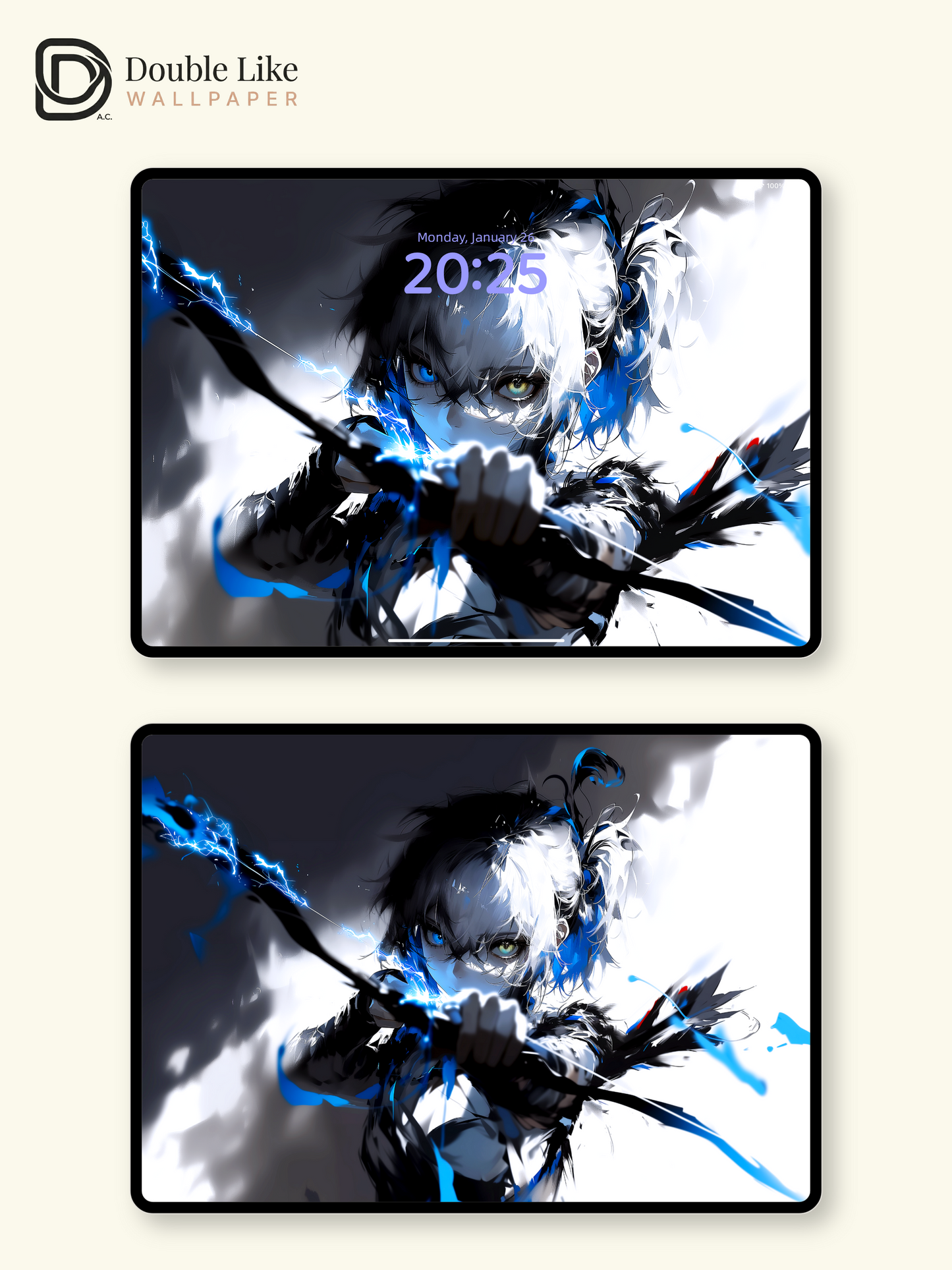 Anime Archer Girl Electric Lightning Glow Focus Aesthetic Wallpaper Pack [#HW1496]