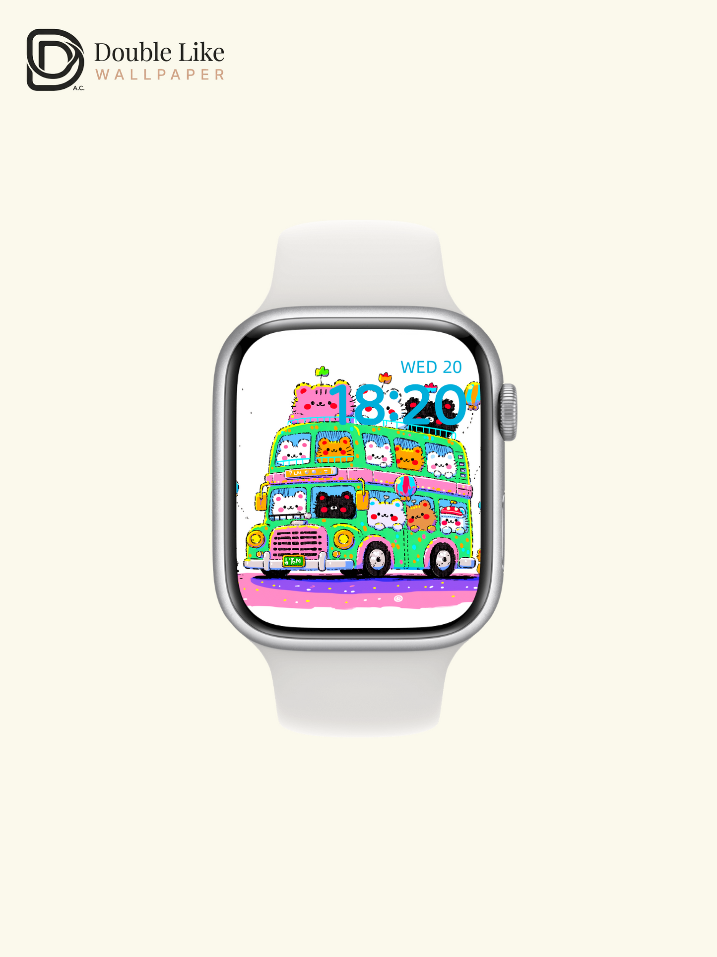 Cute Kawaii Animals Green Tour Bus Giant Bear Aesthetic Wallpaper Pack [#HW1507]