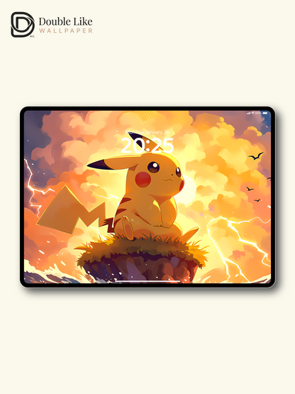 Thunder Sunset | Dreamy Pikachu Aesthetic Anime Wallpaper Bundle [#LFHL1018]