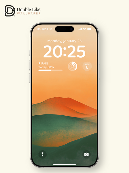 Abstract Golden Hour Mountain Waves Aesthetic Landscape Wallpaper Pack [#ZMY535]