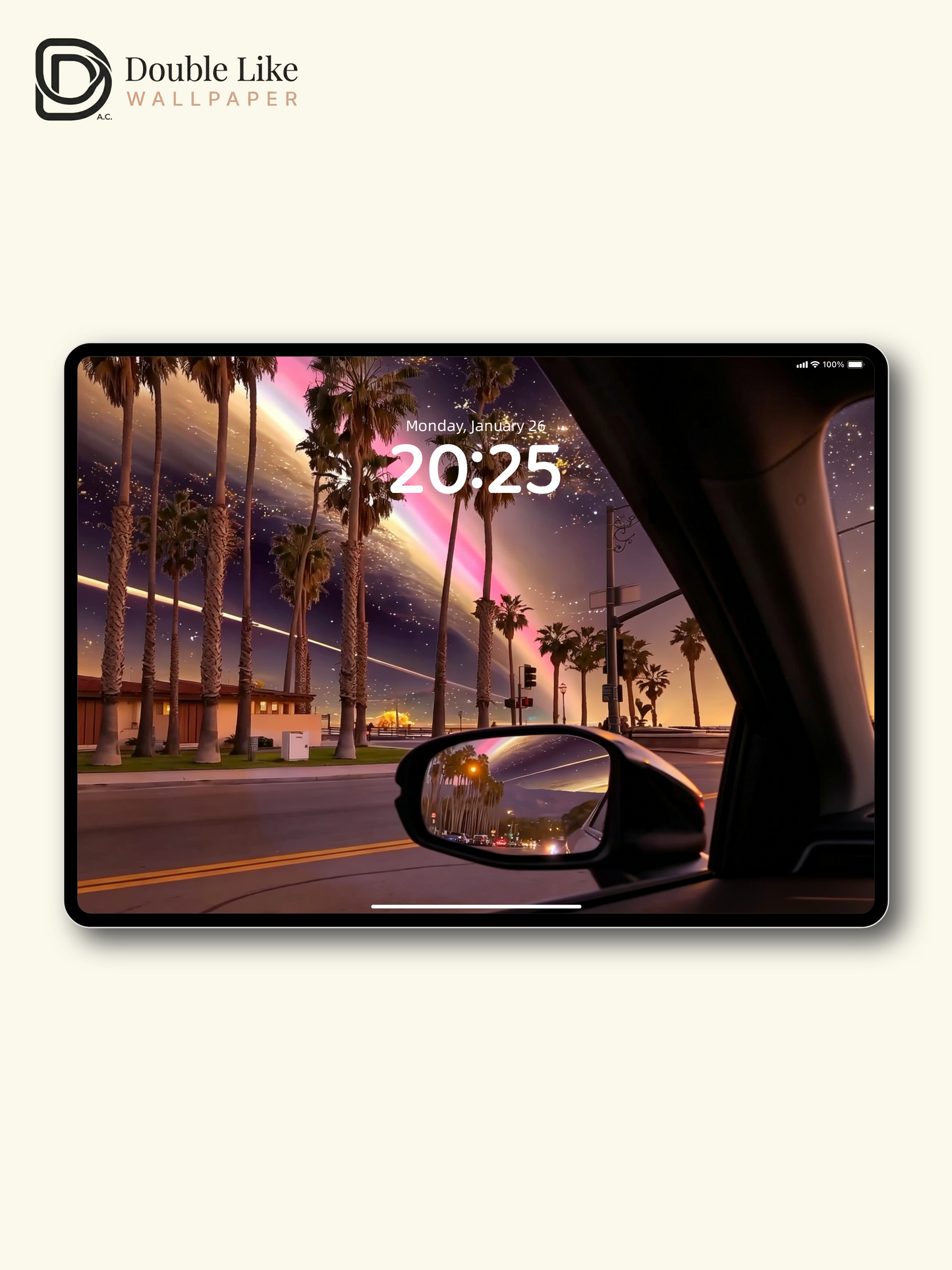 Window Fantasy | Palm Starry Rainbow Car Vibe Wallpaper Pack for All Screens [#HWWx031]