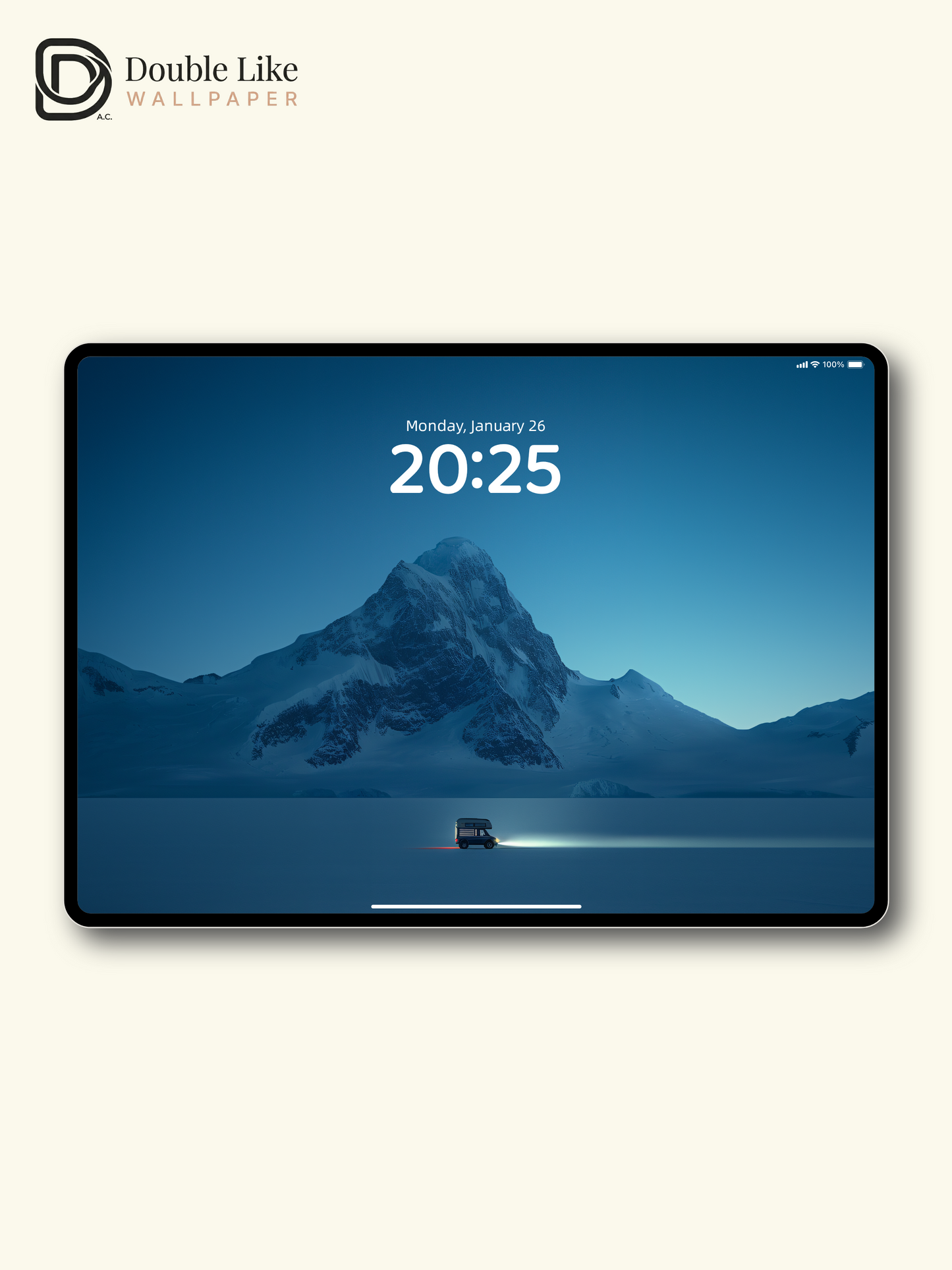 Minimal Snow Mountain Adventure Van Dawn Ambient Landscape Wallpaper Pack [#JJ1218]