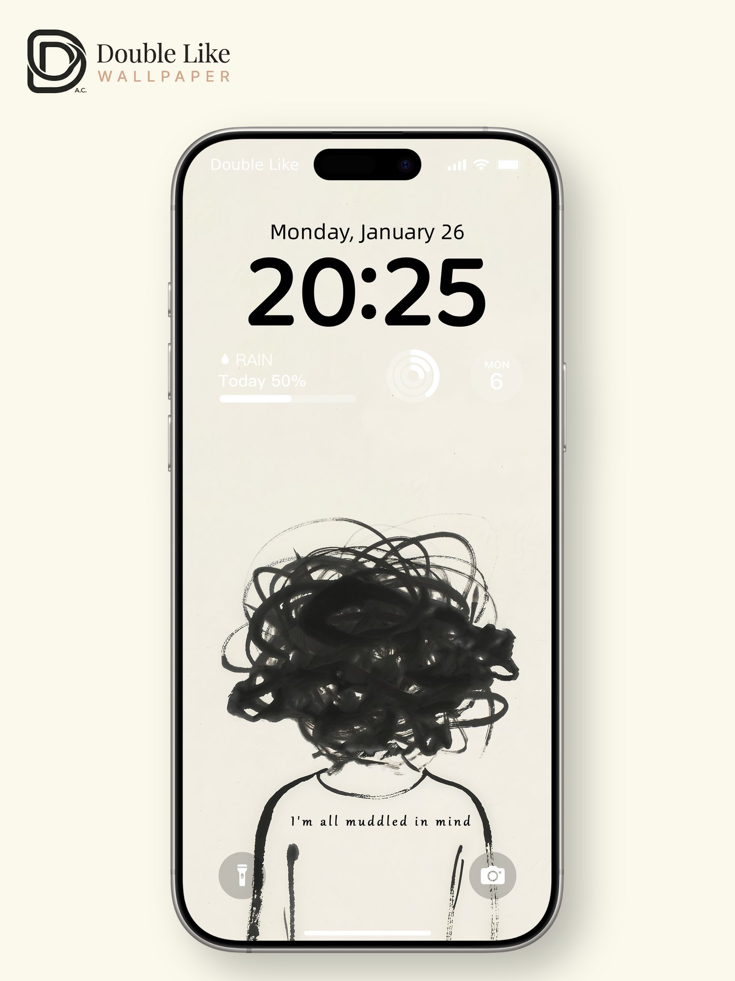 Tangled Thoughts Lonely Black White Art Full Wallpaper Set [#ZMY424]