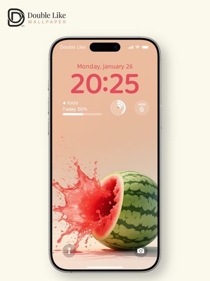 Splashing Watermelon Juice Summer Fruit Minimalist Aesthetic Wallpaper Pack [#ZMY225]