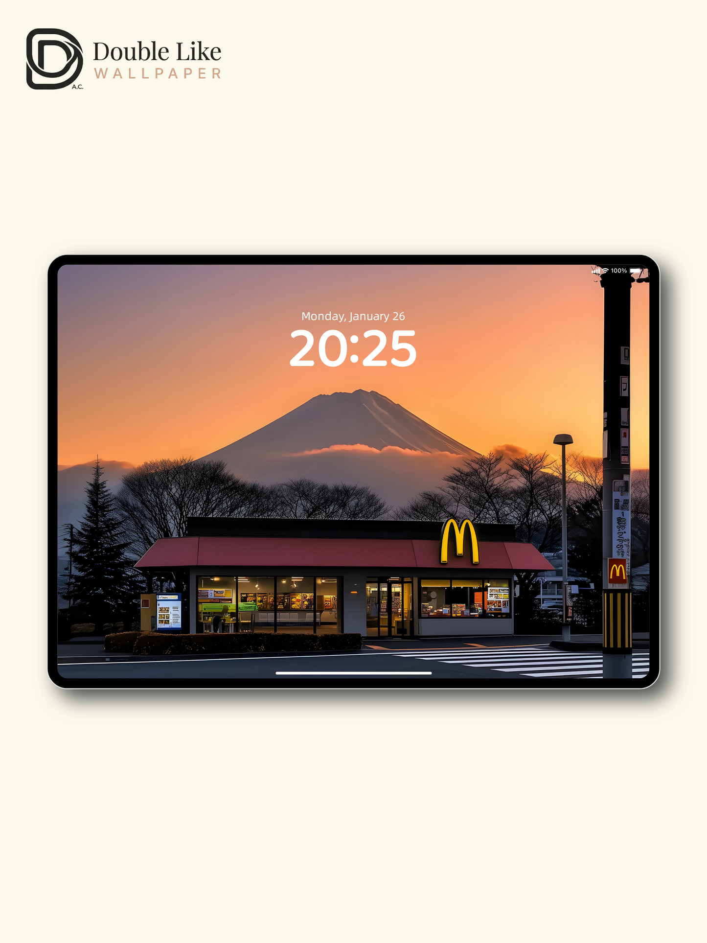 McDonald's Mount Fuji Sunset Street Aesthetic Digital Art Wallpaper Pack [#ZJYX0470]