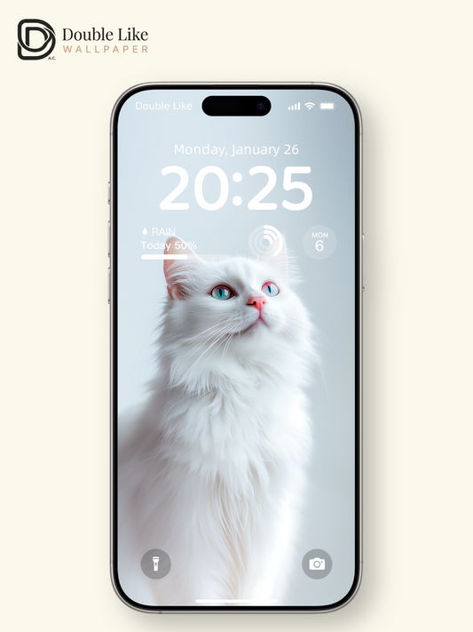 Cute White Cat Soft Aesthetic Wallpaper Pack [#ZJY470]