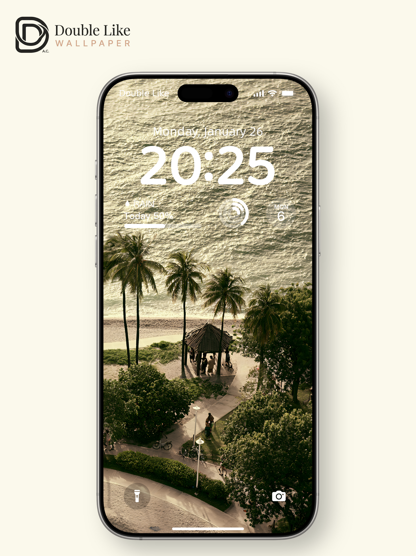 Tropical Beach Sea Sunset Golden Hour Palm Tree Aesthetic Landscape Wallpaper Pack [#JJ1359]