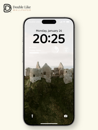 Vintage Medieval Castle Cliff Coastline Aesthetic Minimalist Wallpaper Pack [#ZMY452]