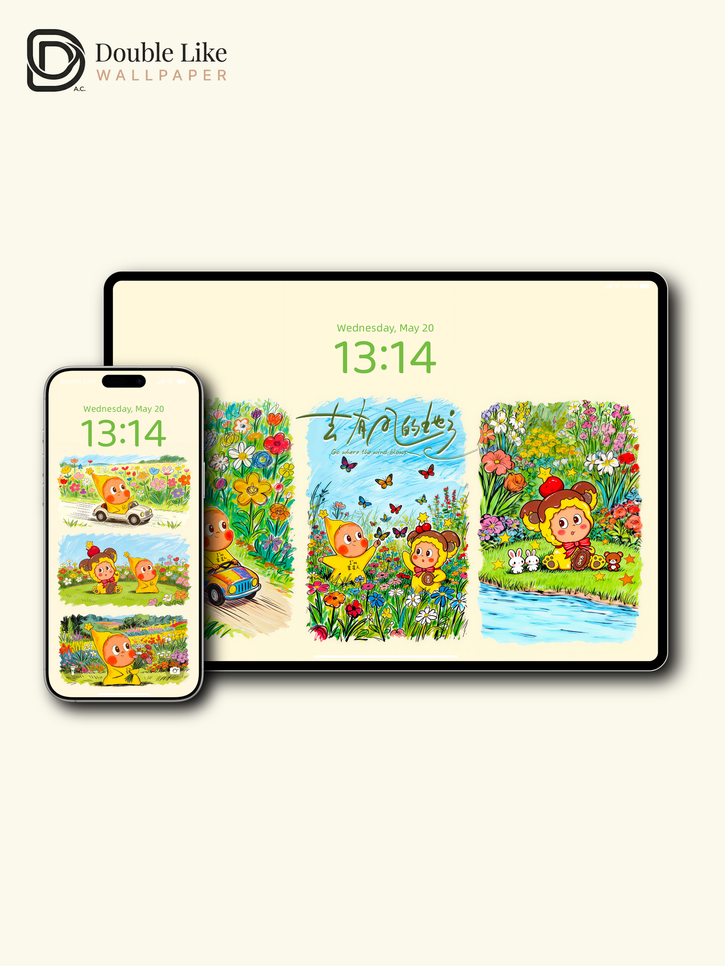 Go Where the Wind Blows| Healing Spring Wallpaper Pack [#JJ344]