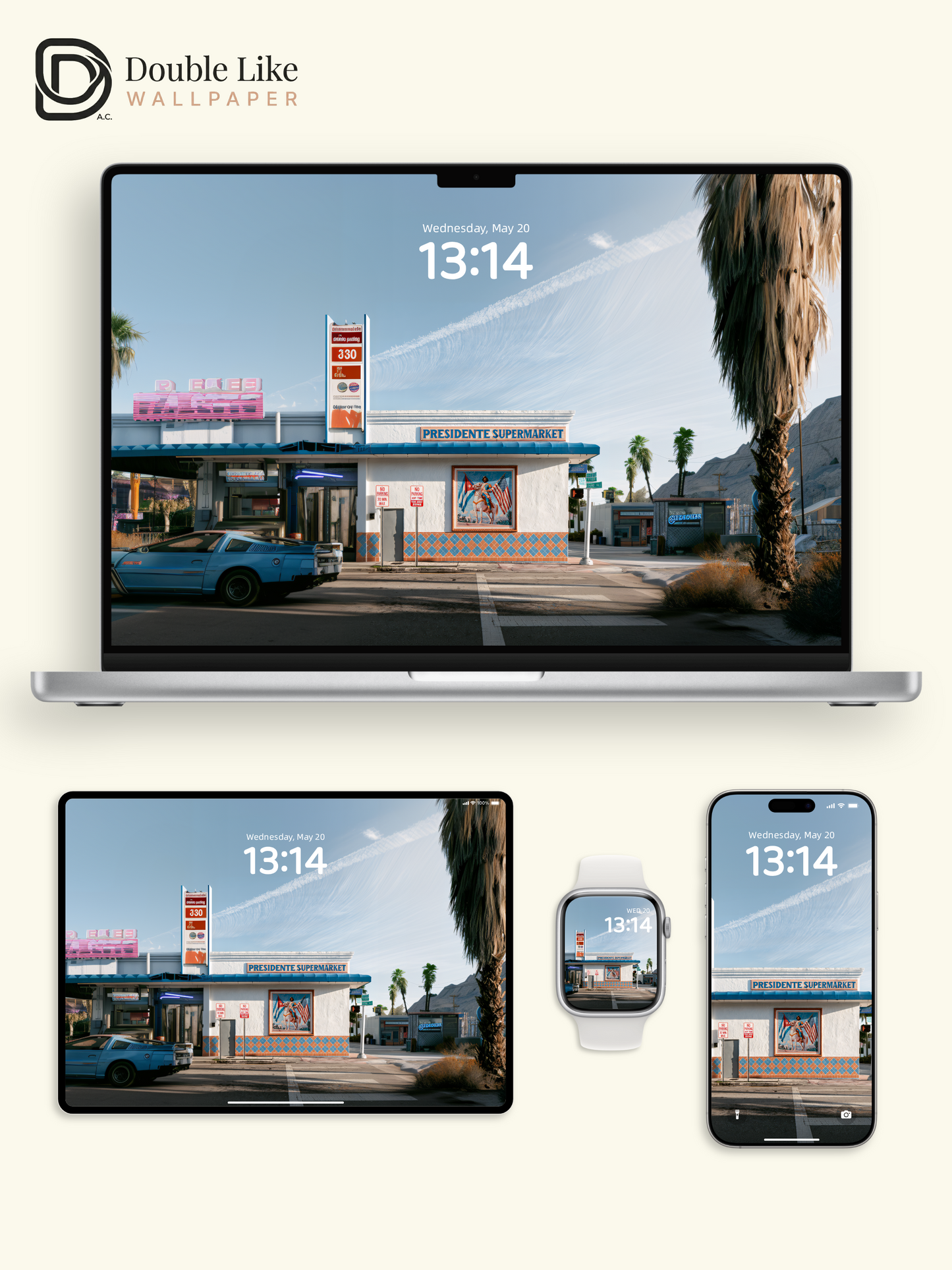 Retro Cinematic Street President Supermarket Aesthetic Wallpaper Pack [#JJ1370]