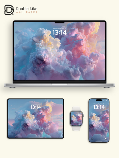 Pastel Dreamy Clouds Sky Digital Art Wallpaper Pack [#ZJYX0779]