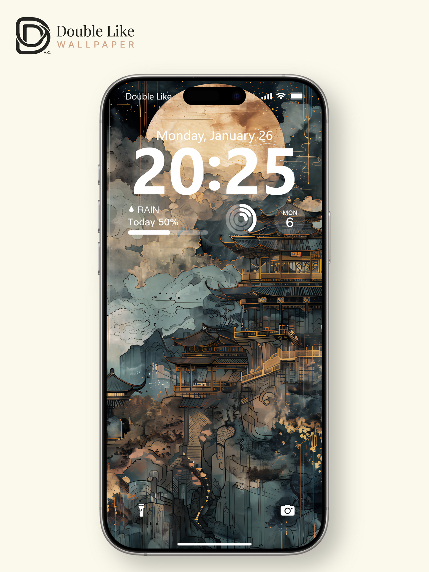 Oriental Vintage Palace Full Moon Luxury Aesthetic Wallpaper Pack [#WGF011]