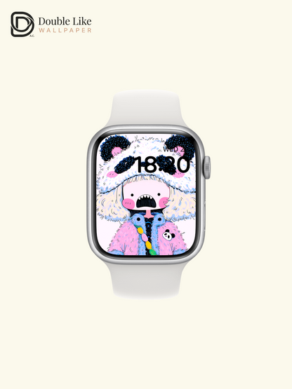 Kawaii Anime Panda Hat Girl Colorful Aesthetic Wallpaper [#HW1477]