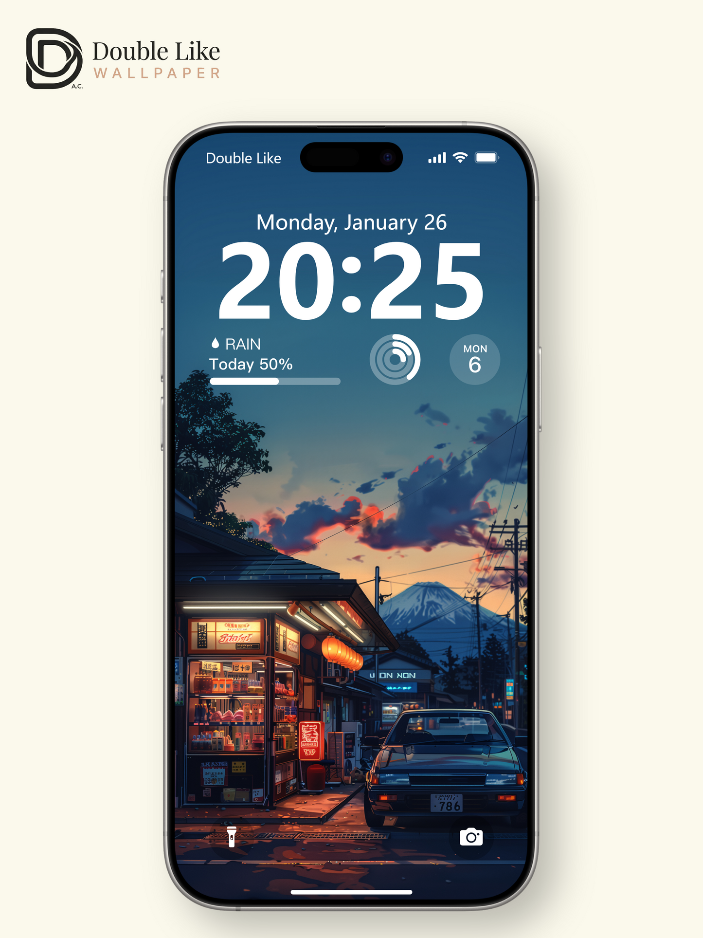 Sunset Mount Fuji Japanese Street Retro Car Anime Aesthetic Wallpaper Pack [#WGF104]