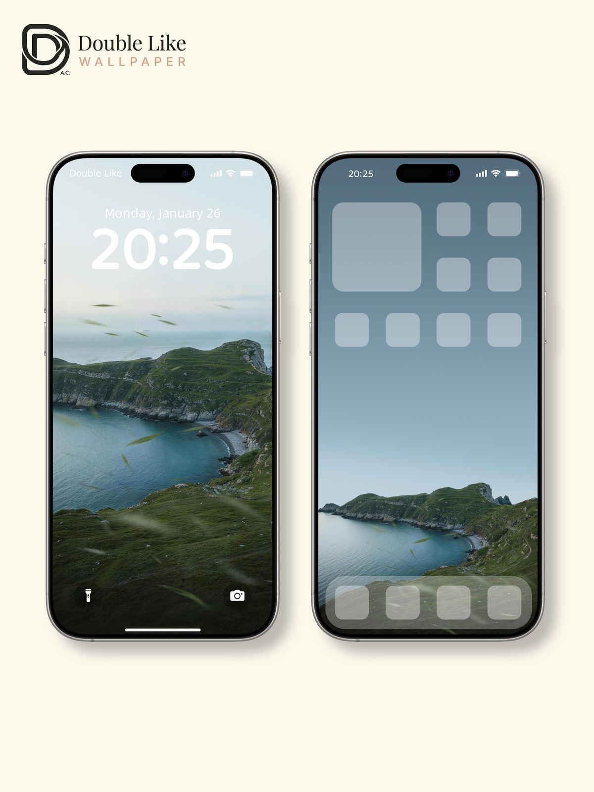 Coastal Cliff Bay & Windy Green Meadow Nature Aesthetic Wallpaper Pack [#JJ230910]