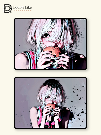 Anime Streetwear Girl Aesthetic Burger Wallpaper Pack [#HW1488]