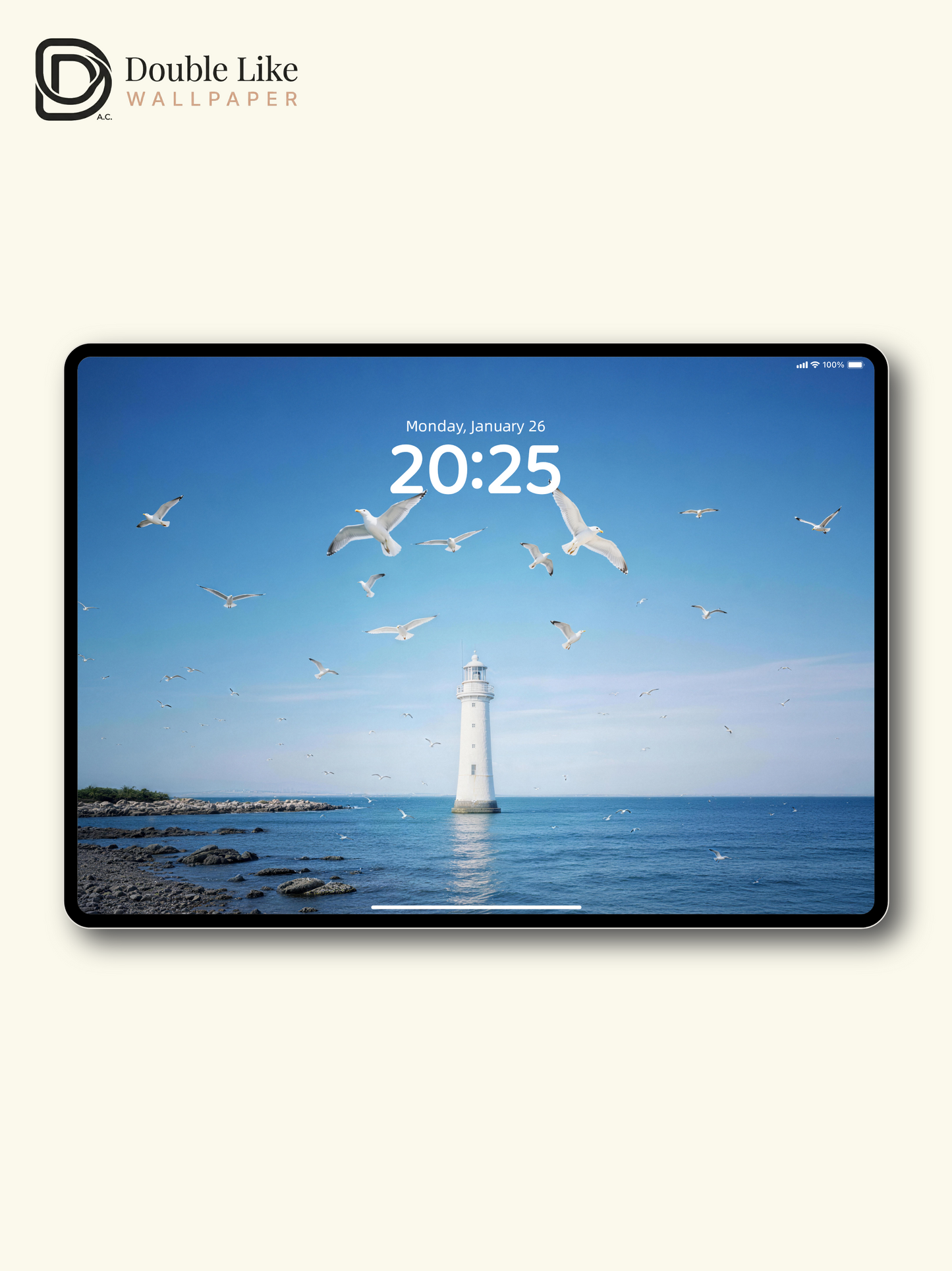 Blue Sea Lighthouse Seagull Healing Ocean Wallpaper Pack [#LFHL30322]