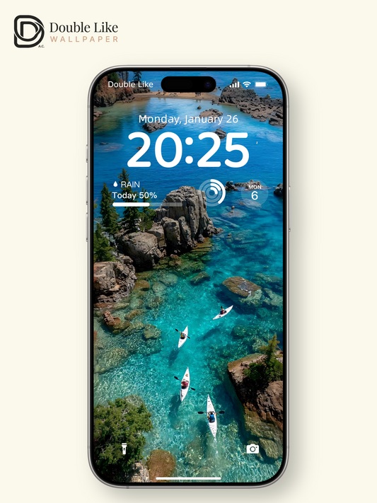Crystal Clear Alpine Lake Kayak Adventure Aesthetic Wallpaper Pack [#JJ1327]