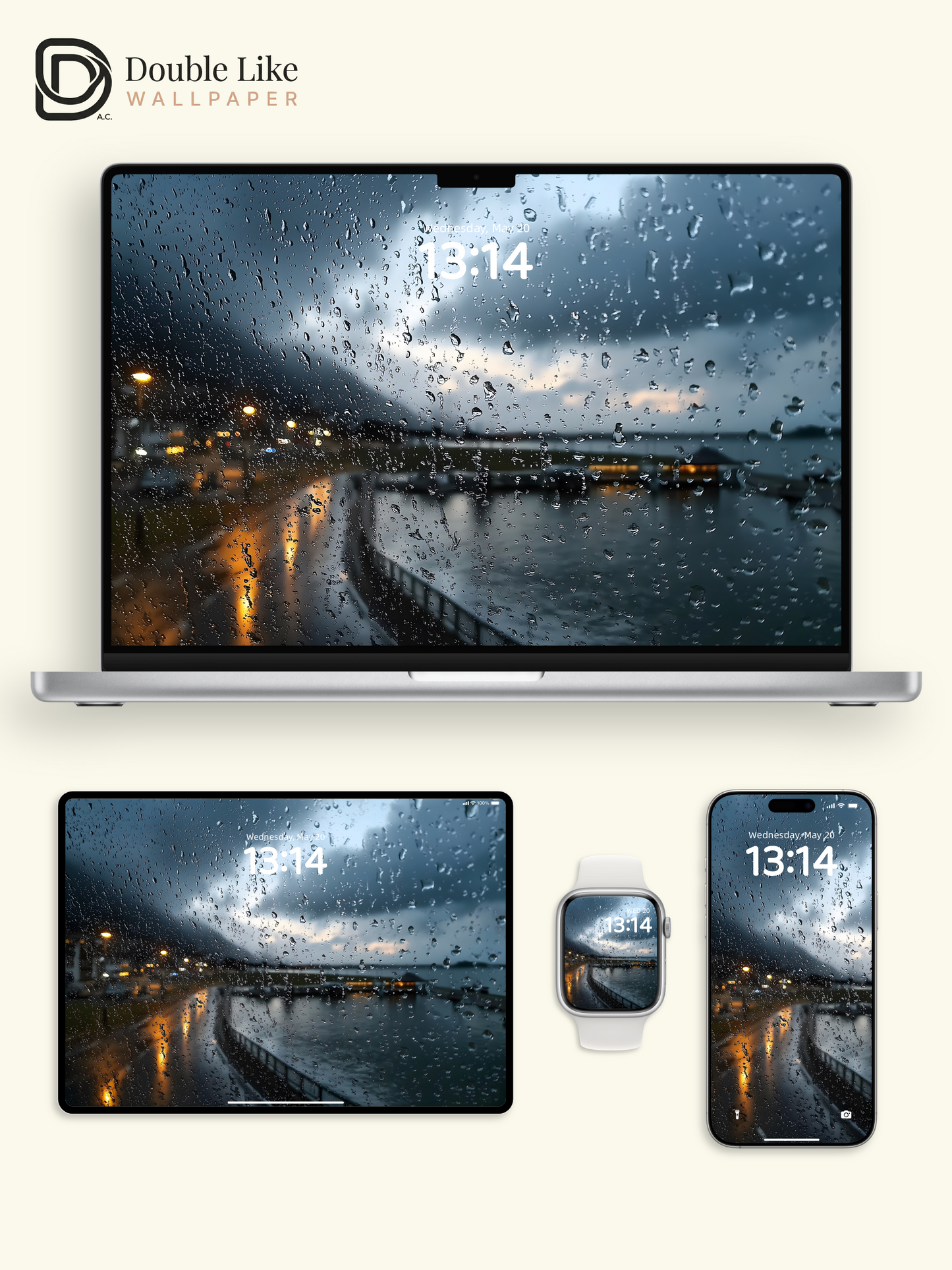 Rainy Window Ocean View Relaxing Nature Wallpaper [#ZJYX0609]