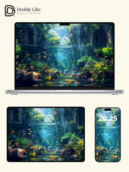 Dreamy Underwater River Fantasy Forest Aesthetic Wallpaper Pack [#WGF020]