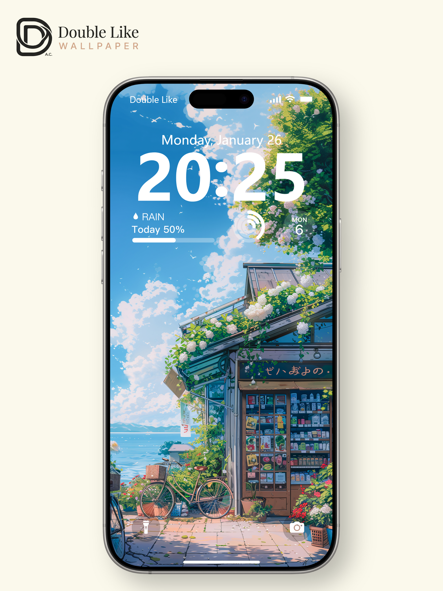 Seaside Flower Shop Summer Blue Sky Anime Aesthetic Wallpaper Pack [#WGF007]
